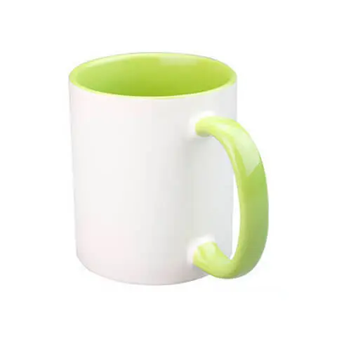 Taza de Cerámica Sublimada con Logotipo Personalizado y Color de Borde y Asa